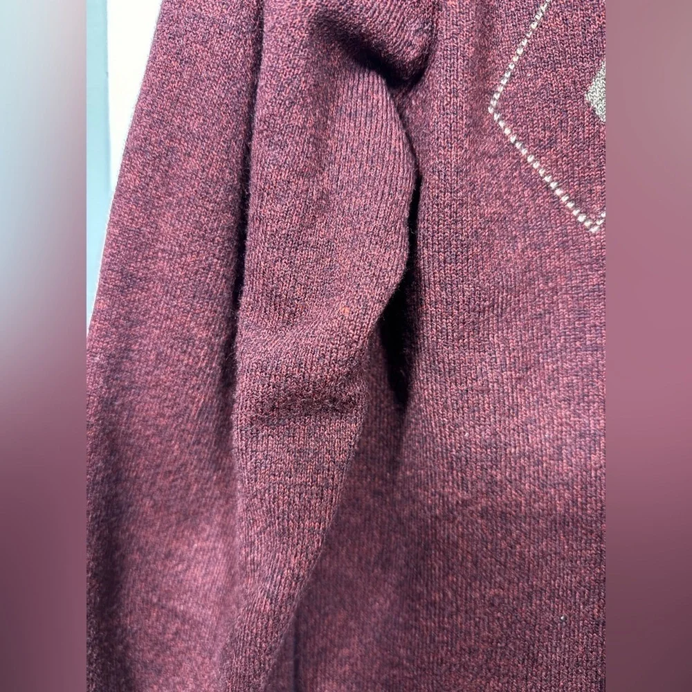Dockers Size Large Maroon Men’s Argyle Button Sweater